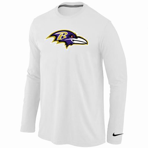 Nike Baltimore Ravens Team Logo Long Sleeve NFL T-Shirt - White